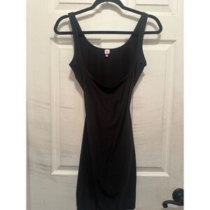 Star Power by Spanx Black Scoop Neck Bodycon Slip Dress Womens Medium